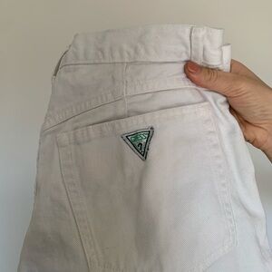 Vintage White Guess Denim Shorts Large